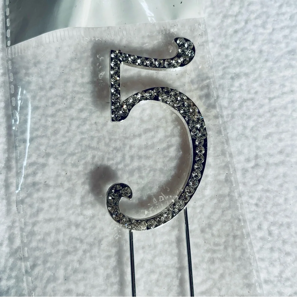 ⭐️ 4/$10 Rhinestone 5 Cake Topper